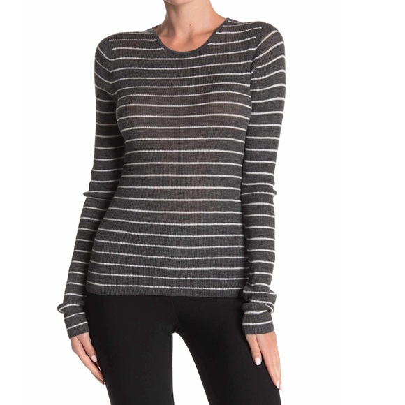 Vince Tops - VINCE Striped Ribbed Crew Neck Shirt NWT L
